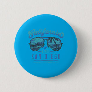 Vintage San Diego California Sungles Beach Sunset 6 Cm Round Badge