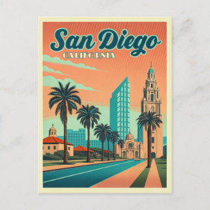 Vintage San Diego California Sunset  Postcard