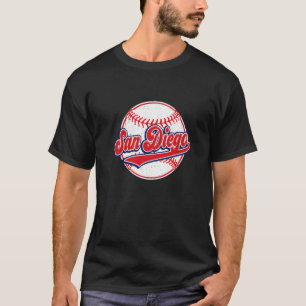 Vintage San Diego Cityscape Baseball  For Men Wome T-Shirt