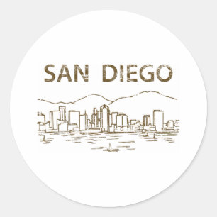 Vintage San Diego Classic Round Sticker