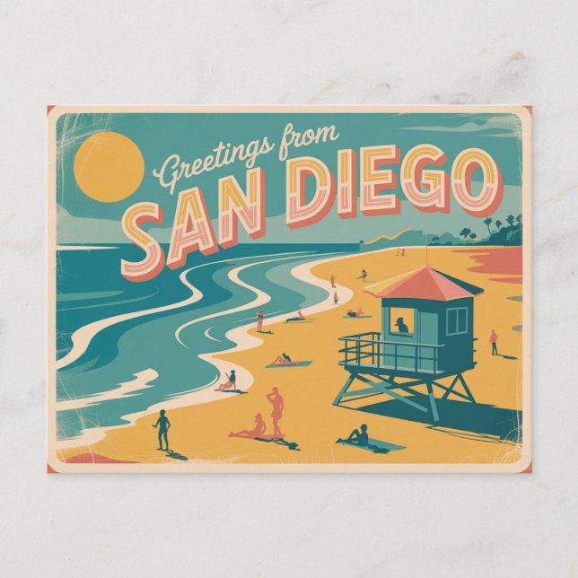 Vintage San Diego Postcard | Greetings from (Front)