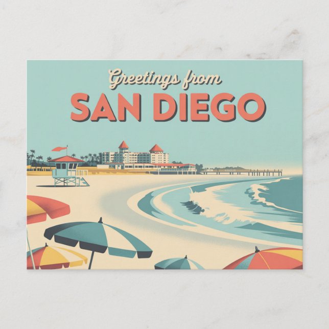 Vintage San Diego Postcard | Greetings from (Front)