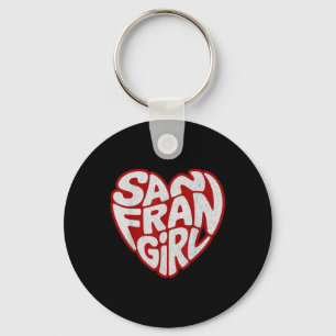 Vintage San Fran Girl Retro San Francisco Girls Key Ring