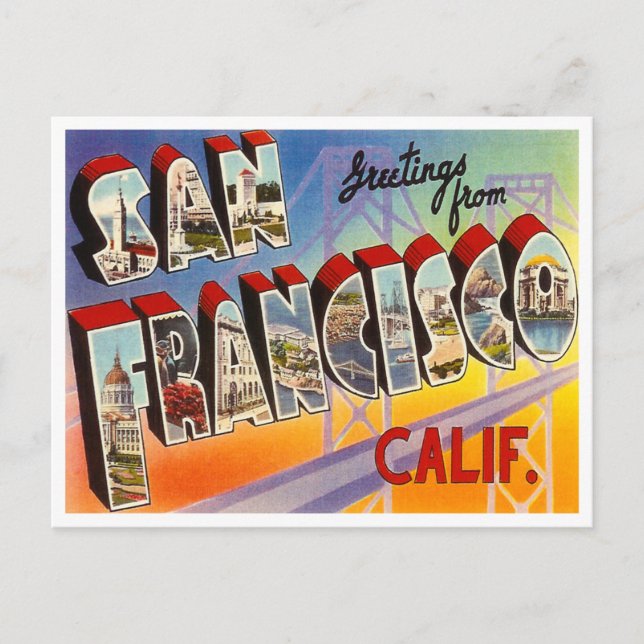 Vintage San Francisco Announcement Postcard (Front)