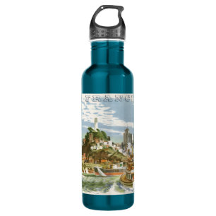 Vintage San Francisco Bay Travel Poster Ferryboat 710 Ml Water Bottle
