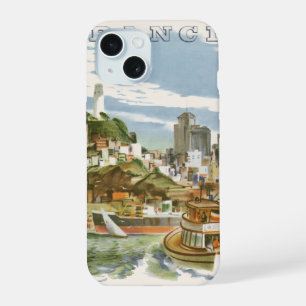 Vintage San Francisco Bay Travel Poster Ferryboat iPhone 15 Case