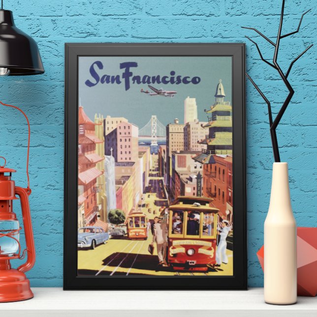 Vintage San Francisco Cable Cars Travel Poster Art (Creator Uploaded)