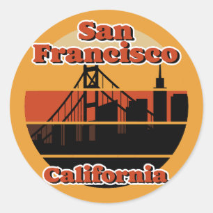 Vintage San Francisco California Classic Round Sticker