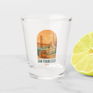Vintage San Francisco Golden Gate Bridge Retro Shot Glass