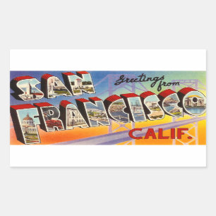 Vintage San Francisco Rectangular Sticker