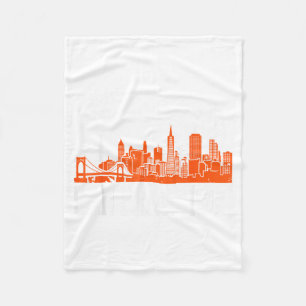 Vintage San Francisco Skyline Baseball Present Men Fleece Blanket