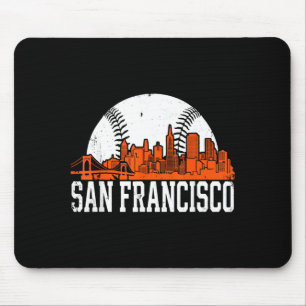 Vintage San Francisco Skyline Baseball Present Men Mouse Pad