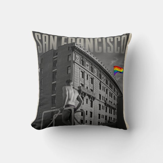Vintage San Francisco Throw Pillow (Front)