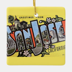 Vintage San Jose Greeting Ornament