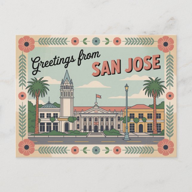 Vintage San Jose Postcard | Greetings from (Front)