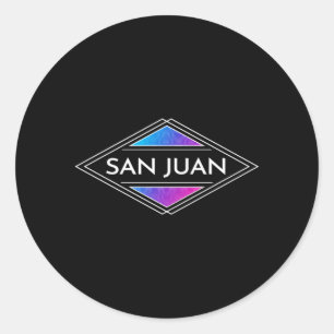 Vintage San Juan Puerto Rico Colourful Souvenir Classic Round Sticker
