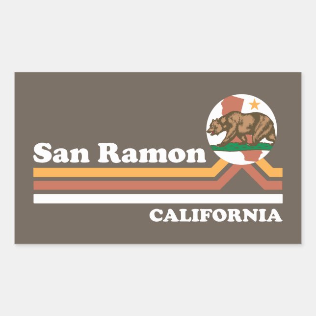 Vintage San Ramon California Rectangular Sticker (Front)