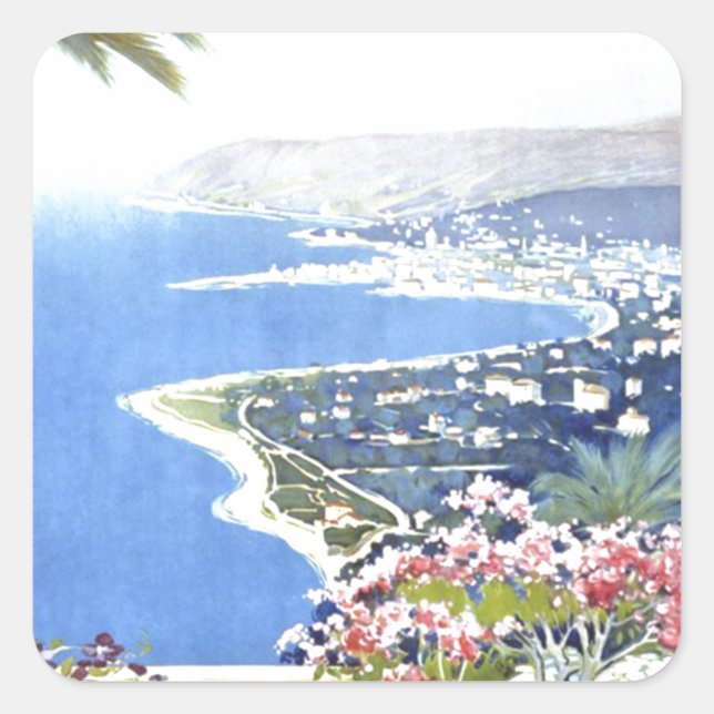 Vintage San Remo Italy Europe Travel Square Sticker (Front)