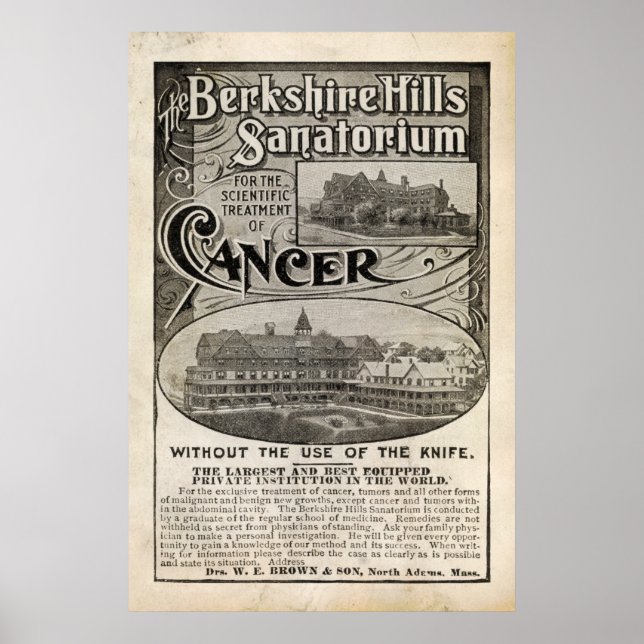 Vintage Sanatorium Ad from 1899 Poster (Front)