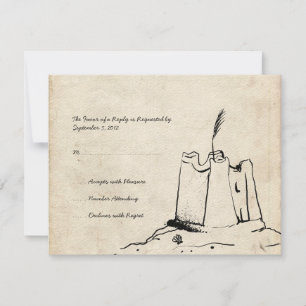 Vintage Sand Castle Wedding Invitation RSVP