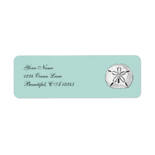 Vintage Sand Dollar Seashell Beach Address Label Return Address Label