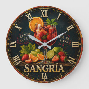 Vintage Sangria Large Clock