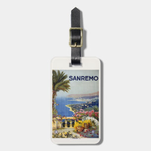 Vintage Sanremo Italy custom luggage tag