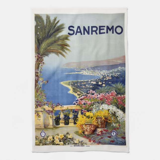 Vintage Sanremo Italy hand towel (Vertical)