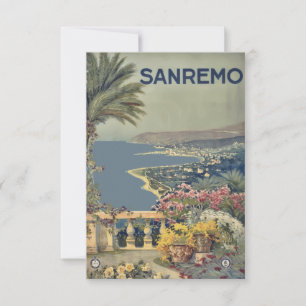 Vintage Sanremo Italy Travel Card