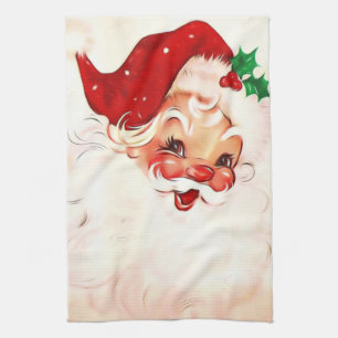 Vintage Santa 4 Tea Towel