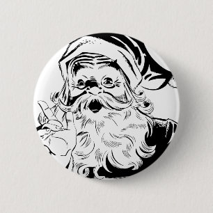 Vintage Santa 6 Cm Round Badge