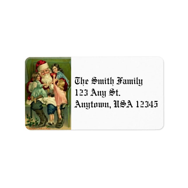 Vintage Santa and Children Address Labels (Front)
