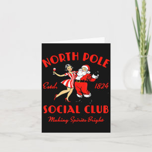 Vintage Santa And Lady Wine Scene North Le Social Card