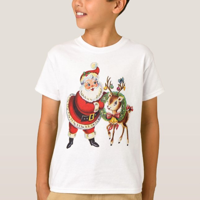 vintage santa and reindeer shirt (Front)