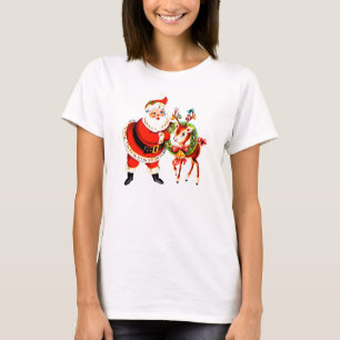 Vintage Santa and Reindeer T-Shirt