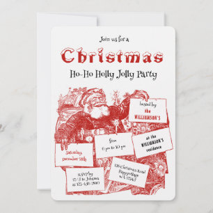 Vintage Santa Announcement Christmas Party 
