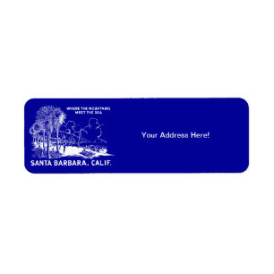 Vintage Santa Barabara California Return Address Label