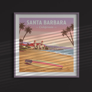 Vintage Santa Barbara California Poster