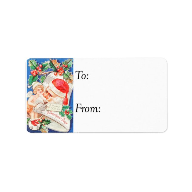 Vintage Santa Bell Gift Tag (Front)