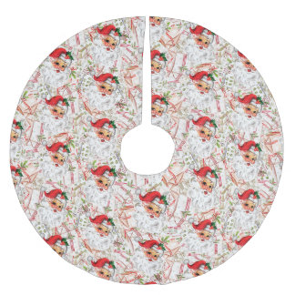 Vintage Santa Brushed Polyester Tree Skirt