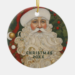 Vintage Santa Ceramic Ornament