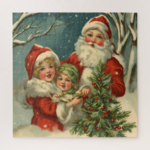 Vintage Santa, Children and Christmas Tree  Jigsaw Puzzle