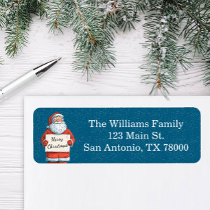 Vintage Santa Christmas Address Return Address Label