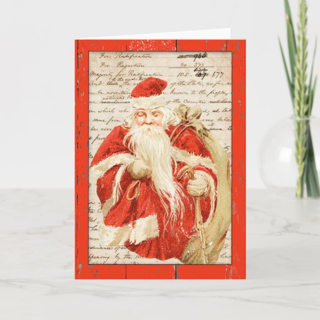 Vintage Santa Christmas Card (Front)