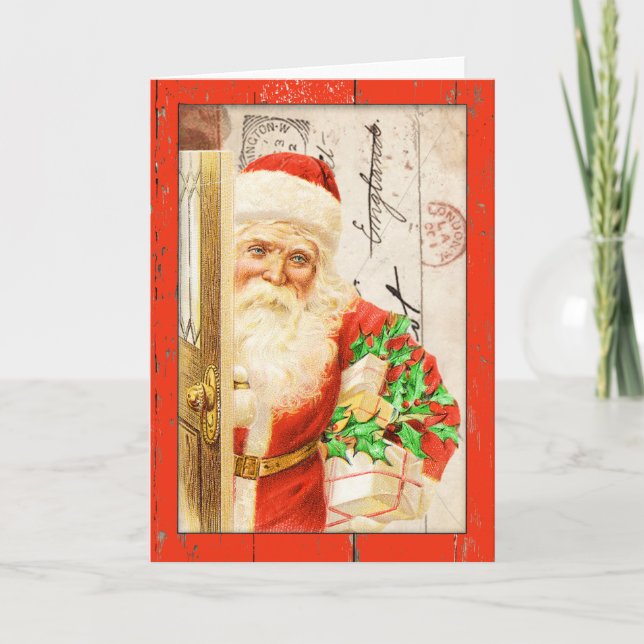 Vintage Santa Christmas Card (Front)