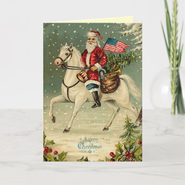 Vintage Santa Christmas Card (Front)