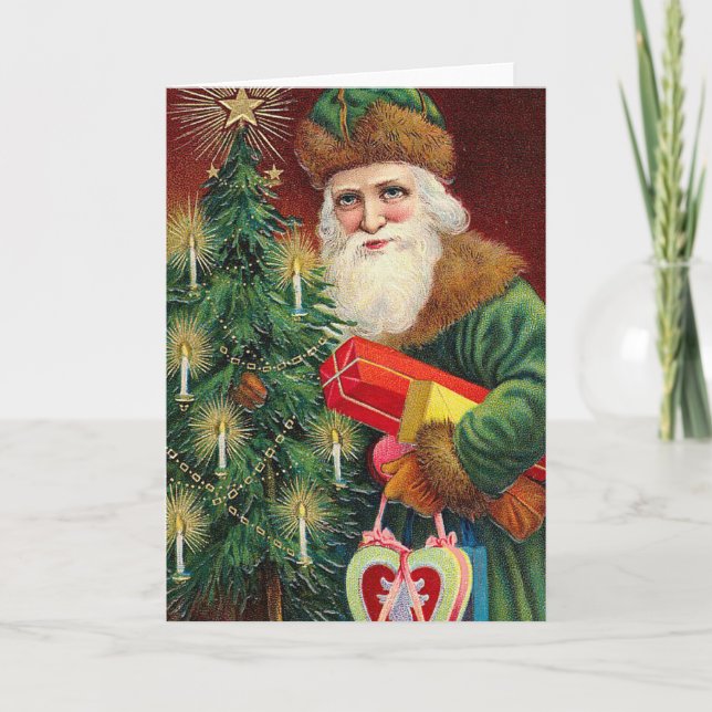 Vintage santa christmas card (Front)