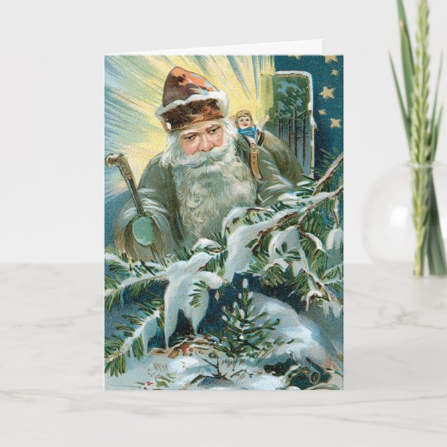 Vintage Santa Christmas Card (Front)