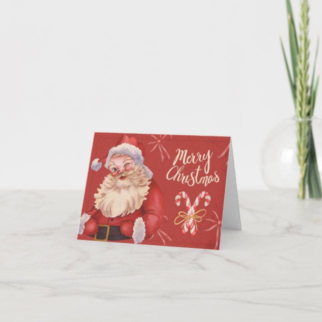 Vintage Santa Christmas Card 4x6 – Folded (Front)