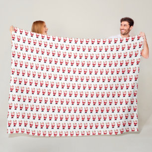 Vintage Santa Christmas Classic Jolly Red Festive Fleece Blanket